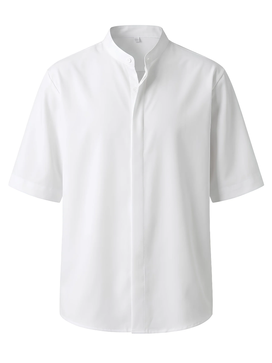 Samerao Casual Mandarin Collar Half Sleeve Shirt