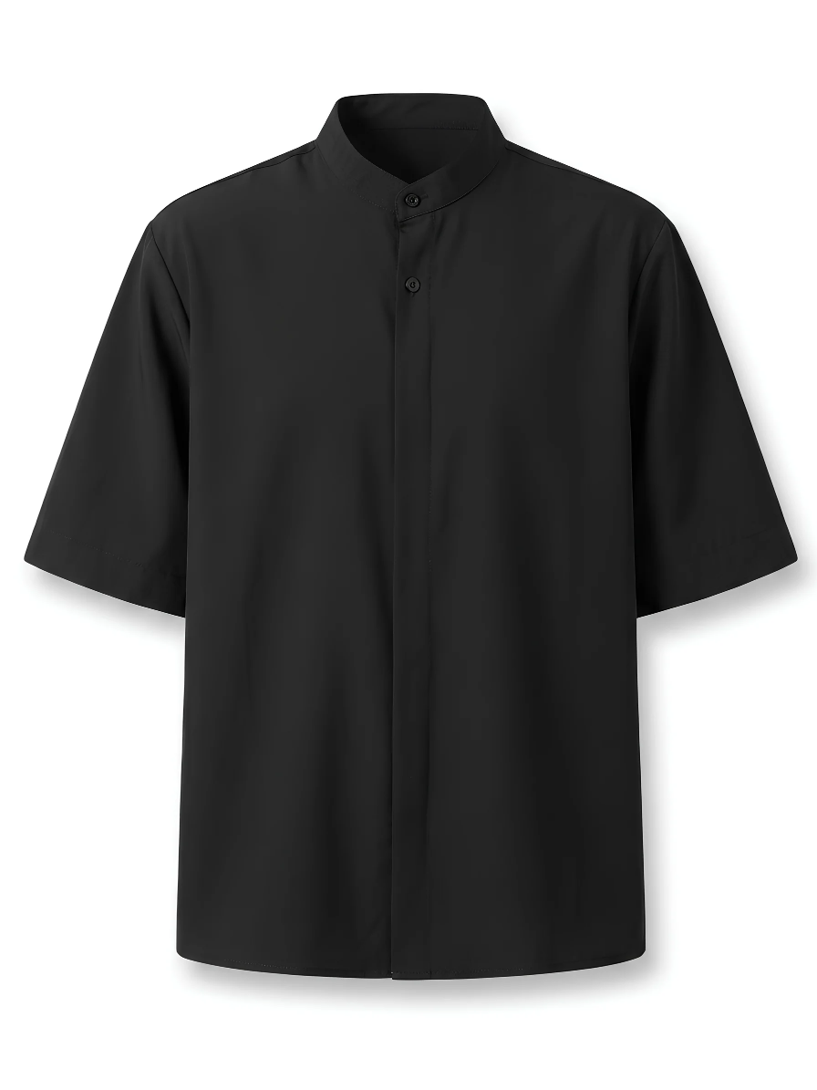 Samerao Casual Mandarin Collar Half Sleeve Shirt